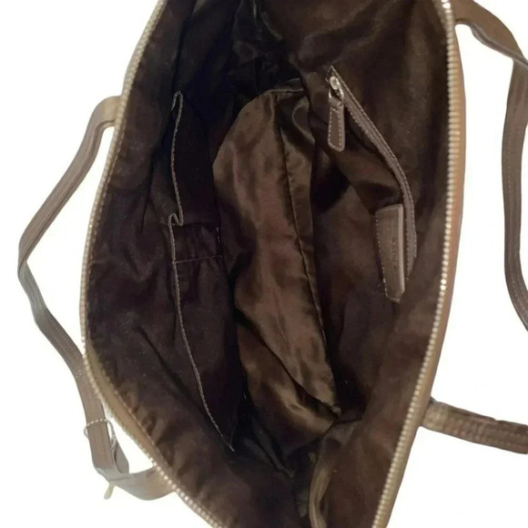 Coach Laura tan & brown signature large tote handbag - Picture 8 of 12